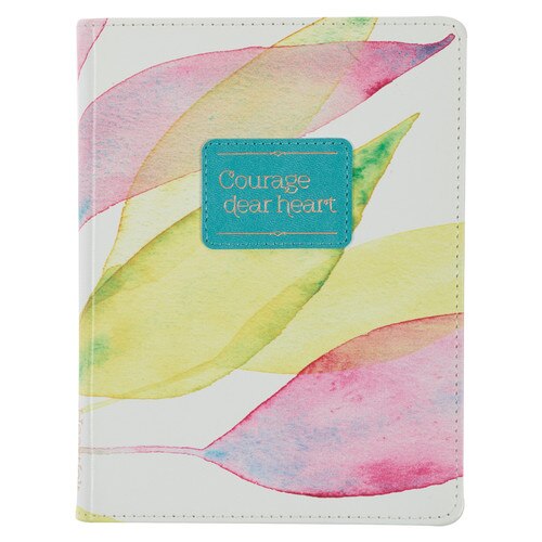 Courage Dear Heart Citrus Leaves Handy-size Faux Leather Journal