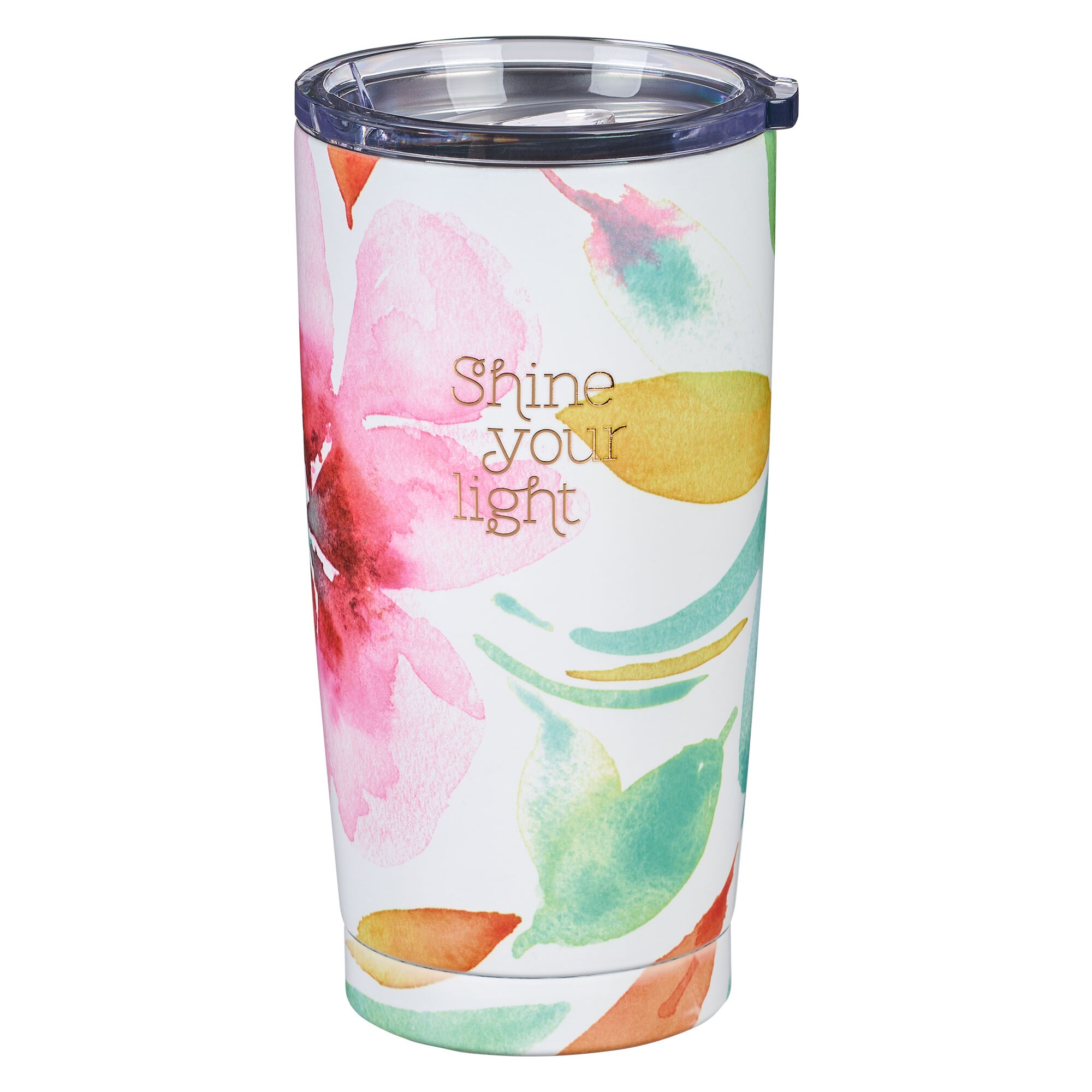 Shine Your Light Pink Daisies Stainless Steel Travel Mug