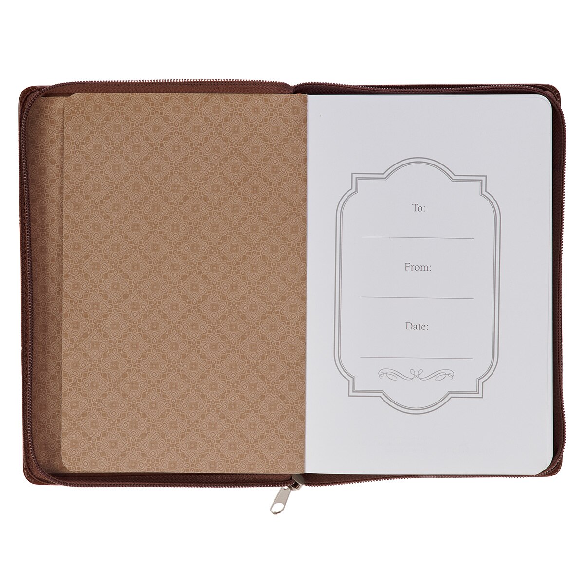 Strong and Courageous Zippered Classic LuxLeather Journal - Joshua