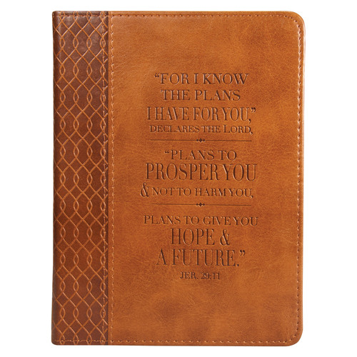 I Know The Plans Tawny Brown Faux Leather Handy-sized Journal - Jeremiah 29:11