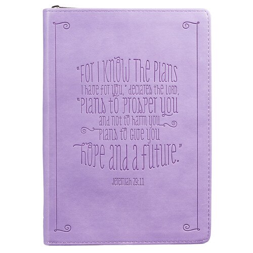 I Know the Plans Lilac Purple Faux Leather Classic Journal - Jeremiah 29:11
