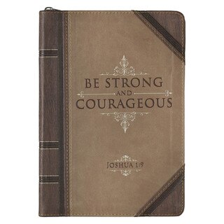 Journal Classic Zip Brown Two-tone Be Strong Josh. 1:9