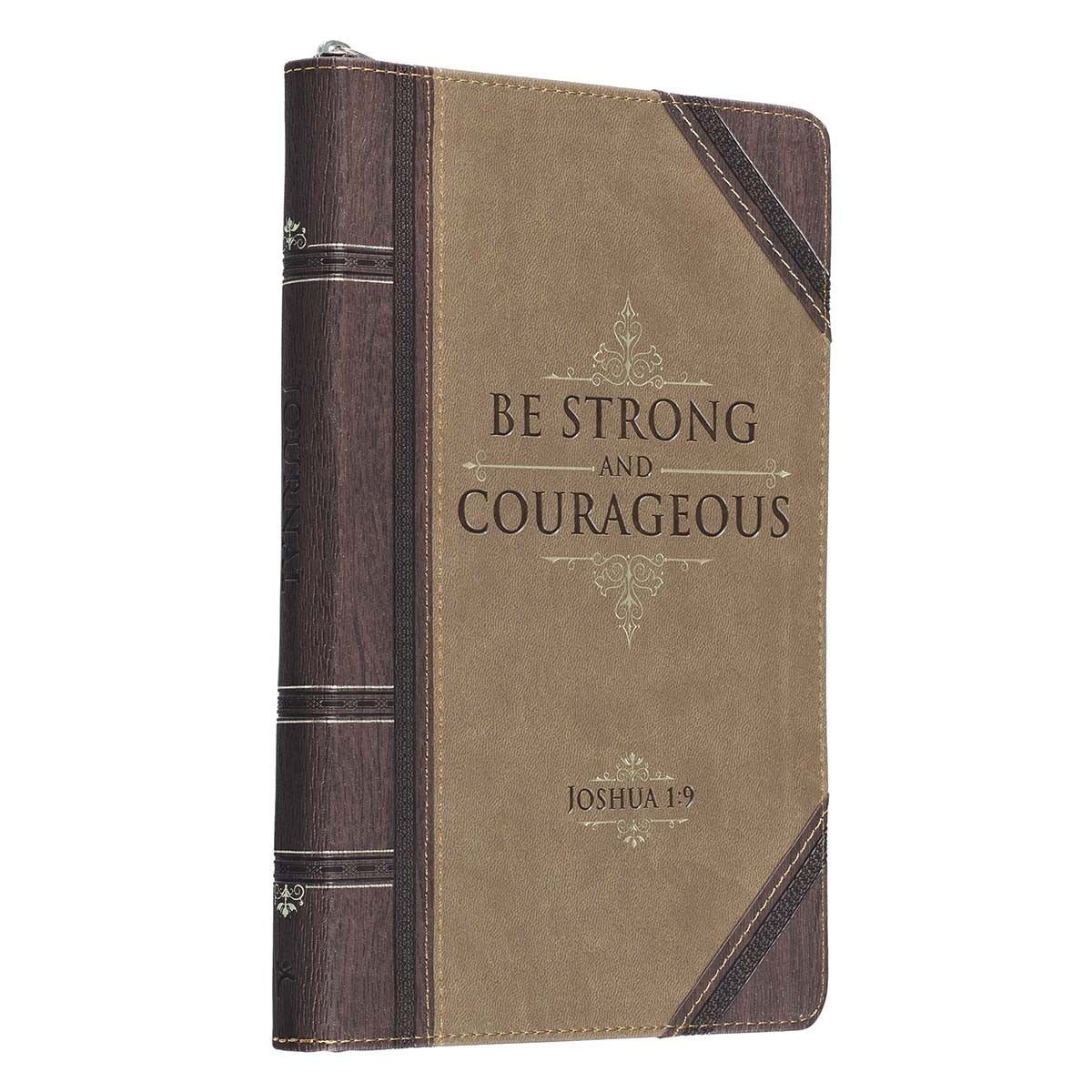 Strong and Courageous Walnut-Brown and Tan Faux Leather Classic