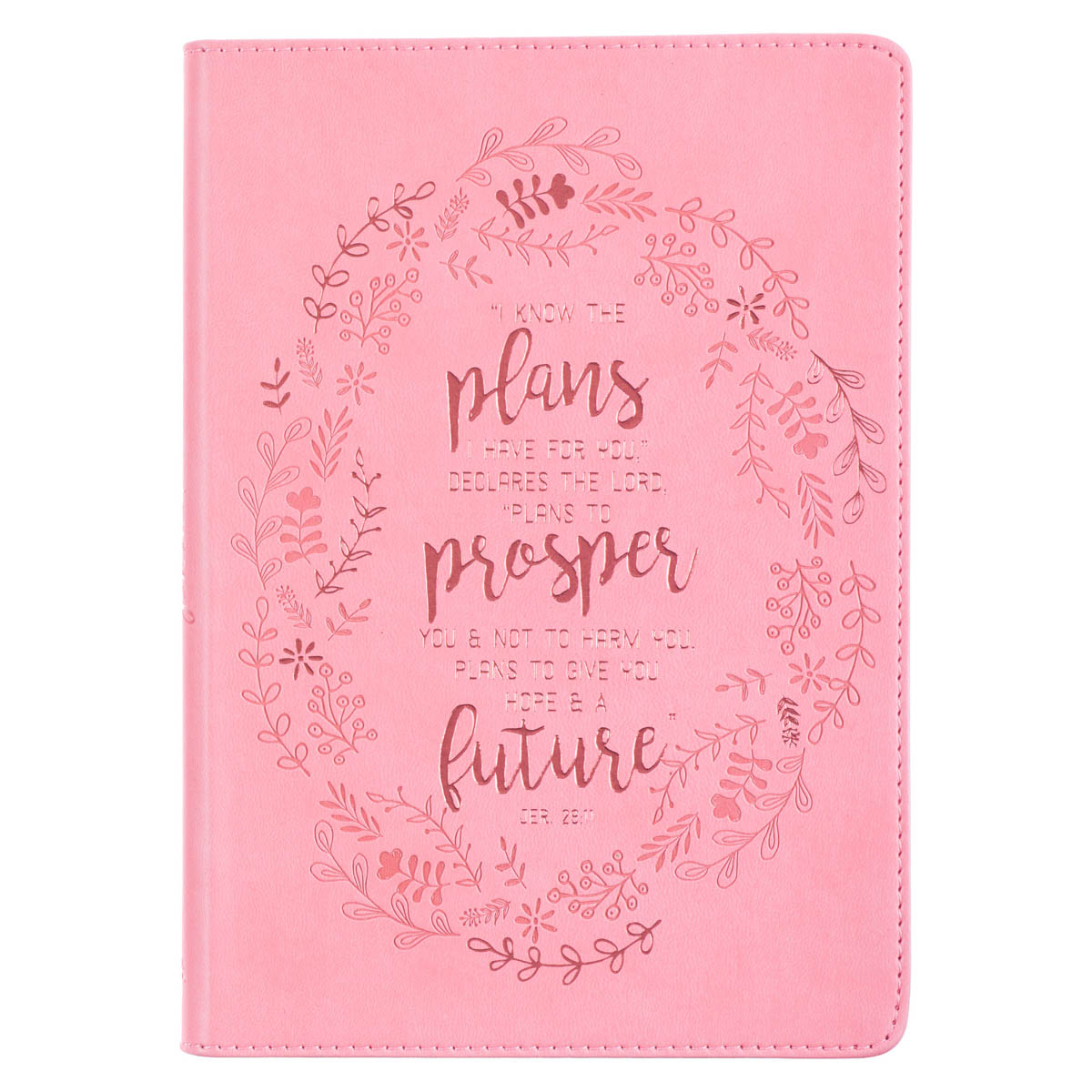 I Know the Plans Pink Faux Leather Classic Journal - Jeremiah 29:11