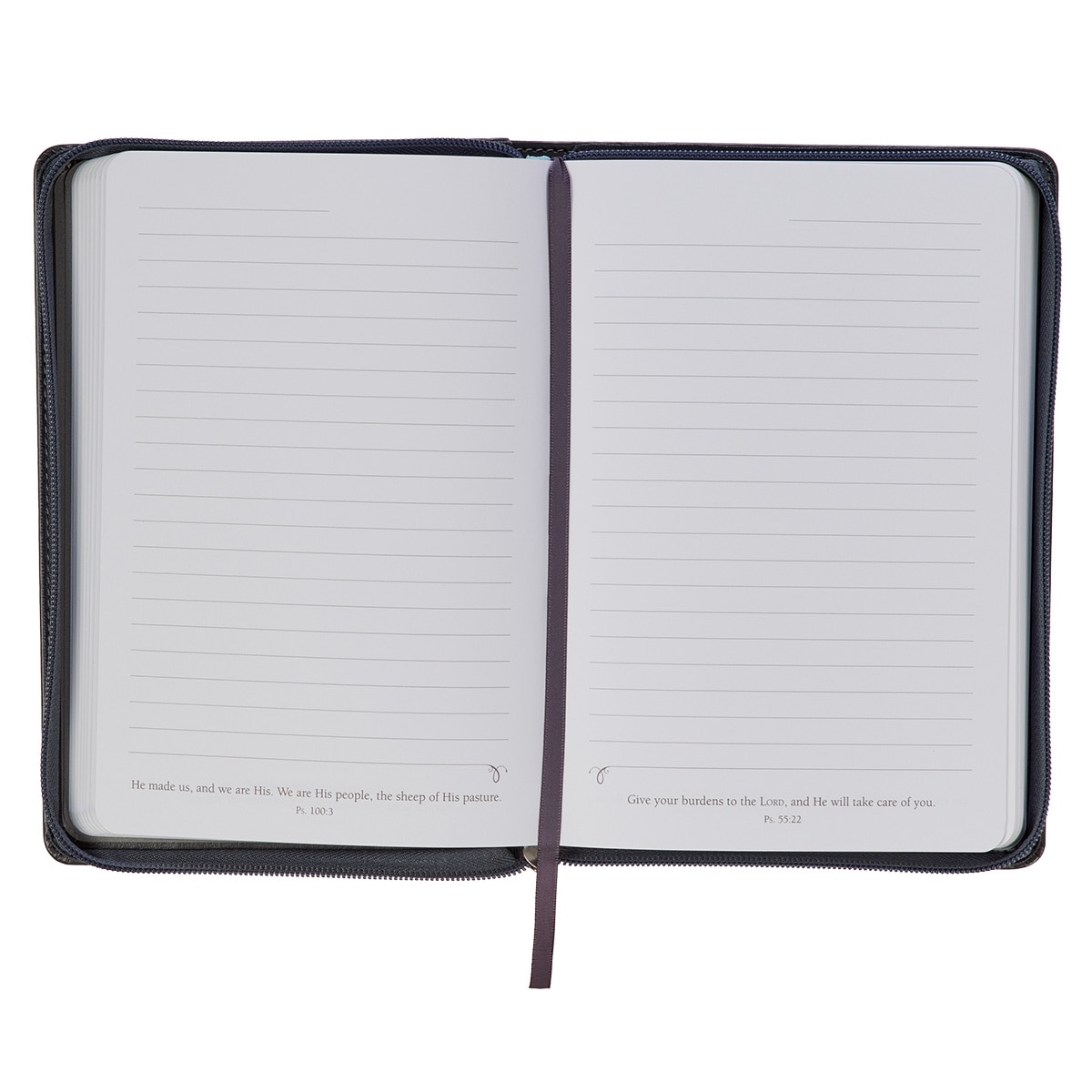 Be Strong and Courageous Classic Gray Faux Leather Journal with