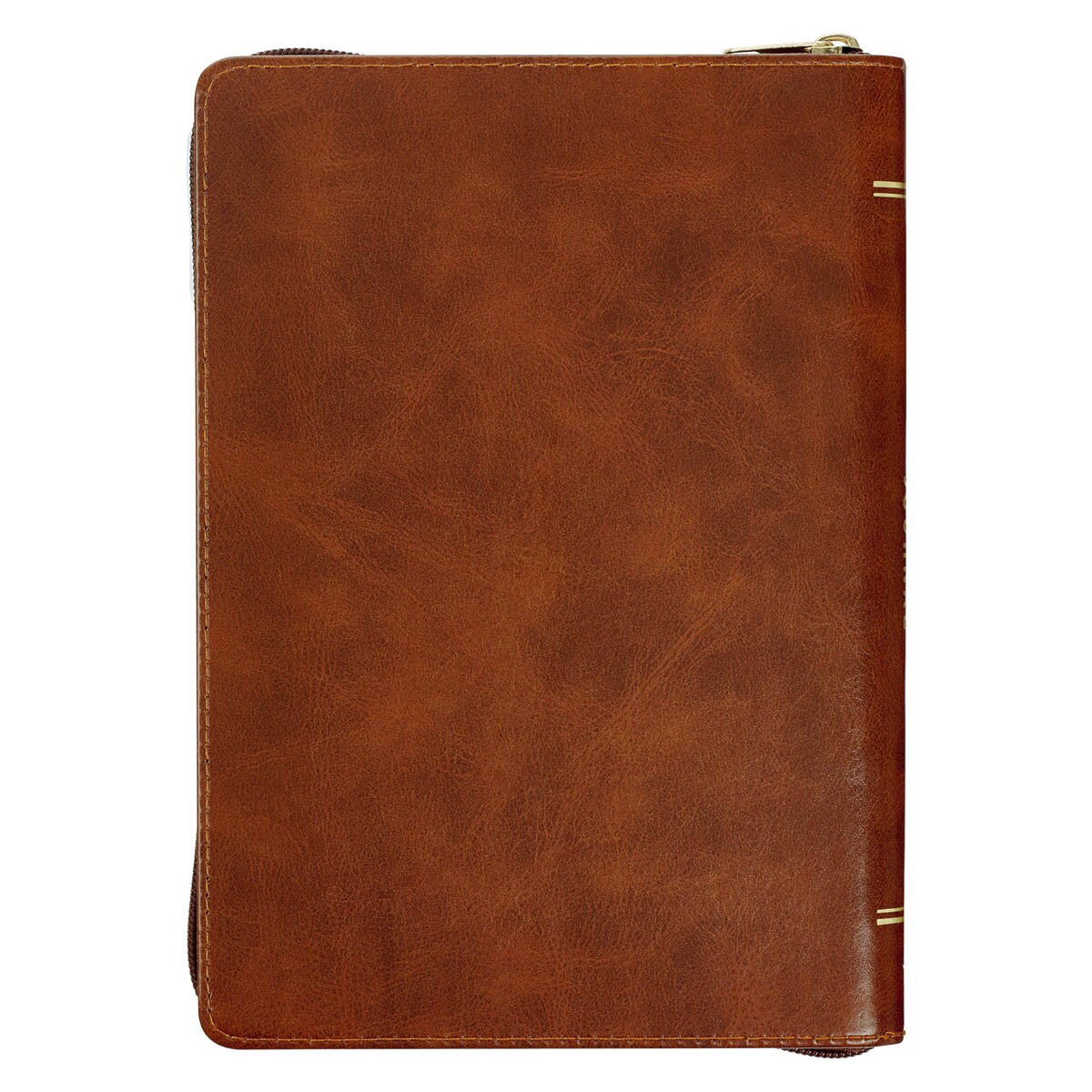 Strong and Courageous Honeybrown Faux Leather Journal with Zipper Closure Joshua 19
