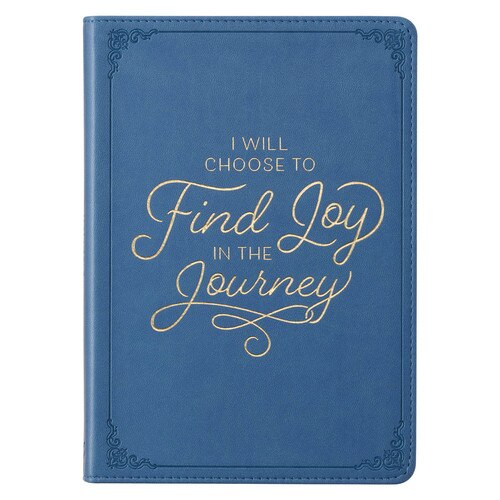Joy in the Journey Queen Blue Faux Leather Classic Journal