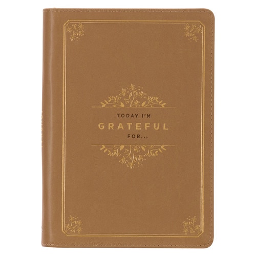 Grateful Butterscotch Faux Leather Classic Journal with Zippered Closure - Psalm 106:1