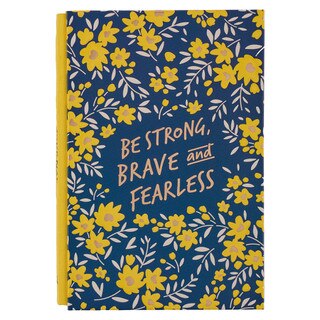 Strong, Brave and Fearless Navy and Yellow Quarter-bound Journal
