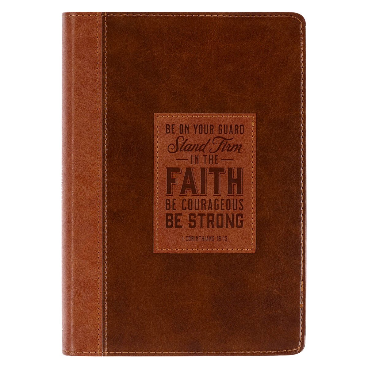 Stand Firm Two-tone Brown Faux Leather Classic Journal - 1
