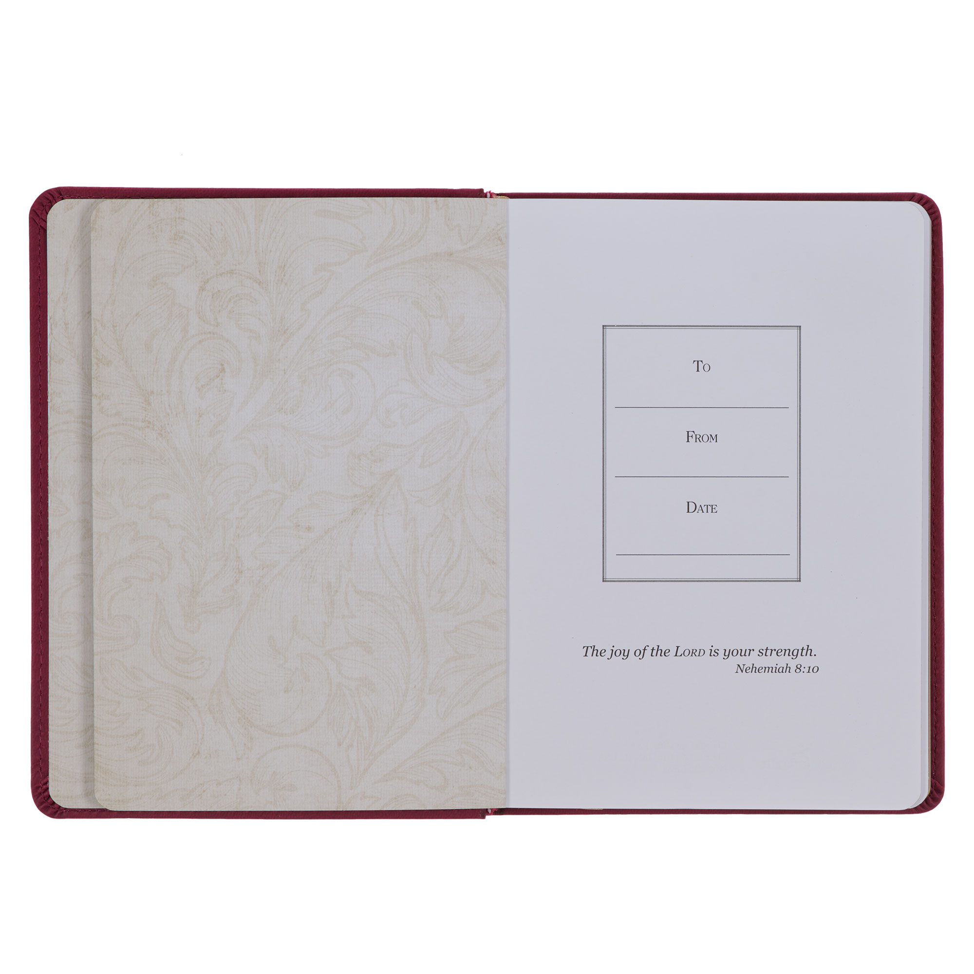 Trust in the LORD Golden Leaf Burgundy Faux Leather Handy
