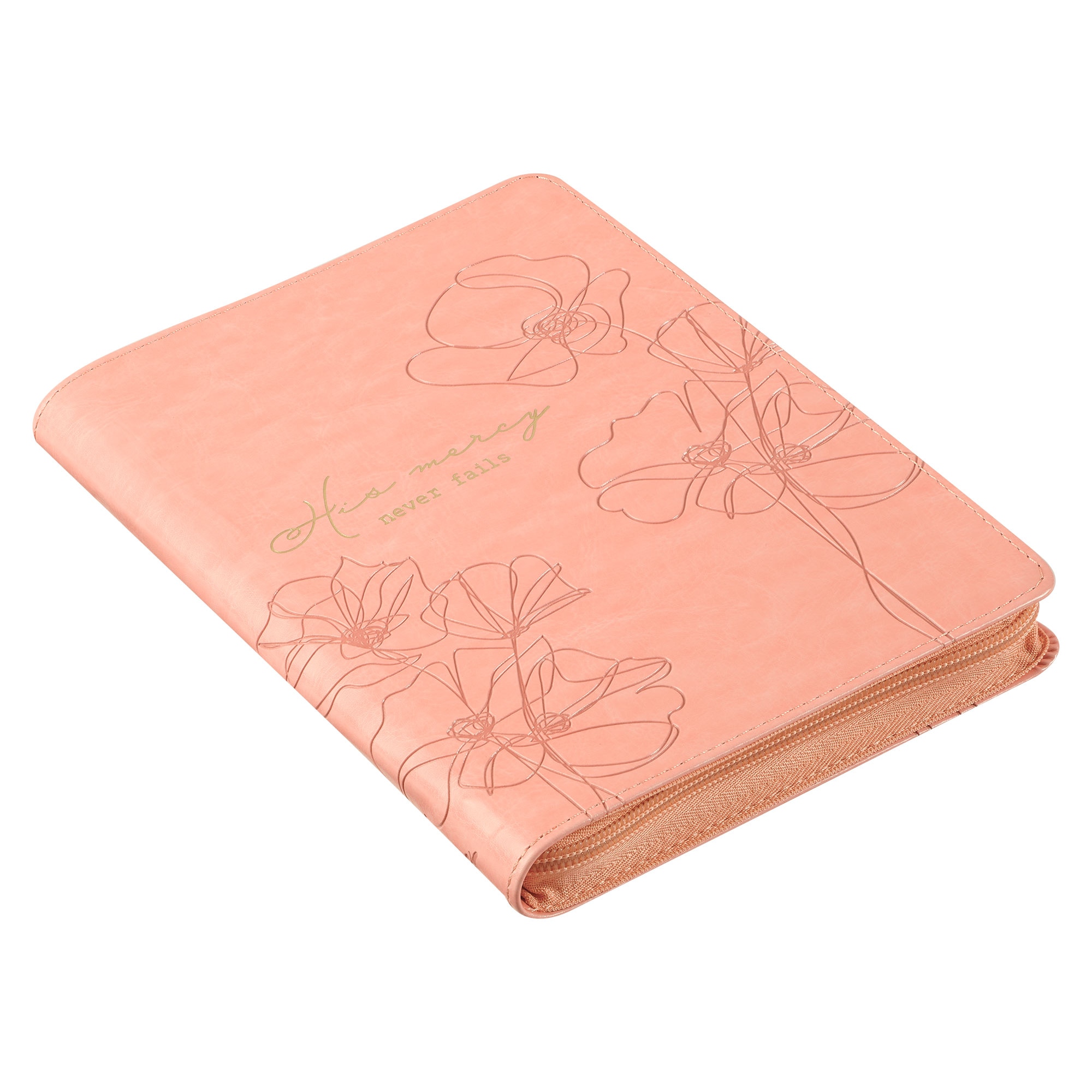 FLOWERS 春篇 ファンブック 未開封 Innocent Gray Mercy Blossom Pink Faux Leather Journal with Zipper Closure