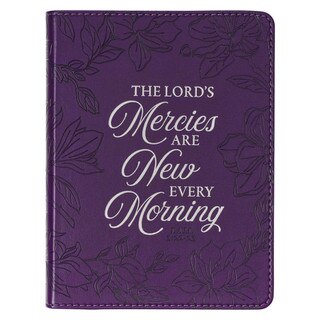 New Mercies Purple Floral Faux Leather Handy-sized Journal - Lamentations 3:22-23