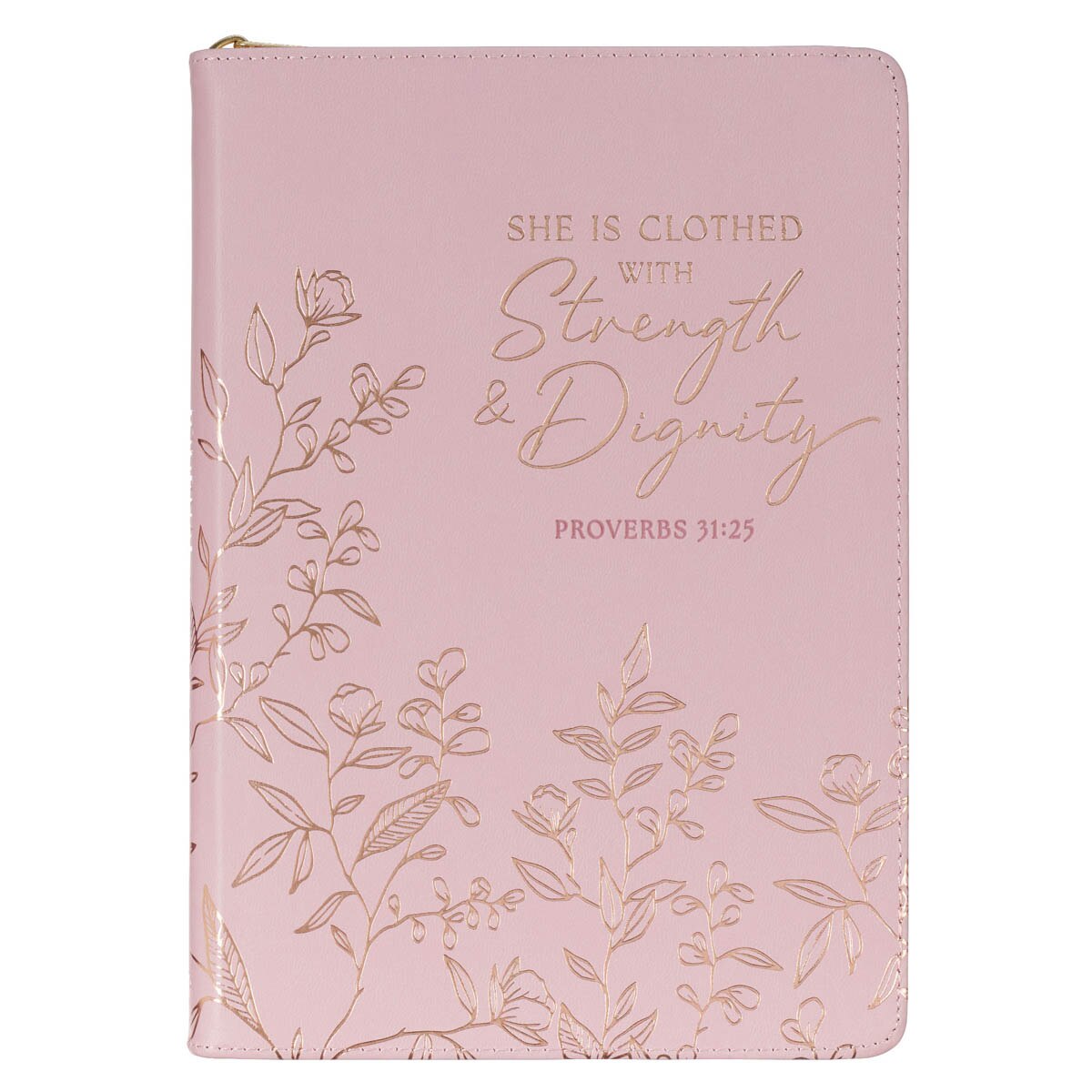 Strength and Honor Floral Journal with Zipper - Prov 31:25