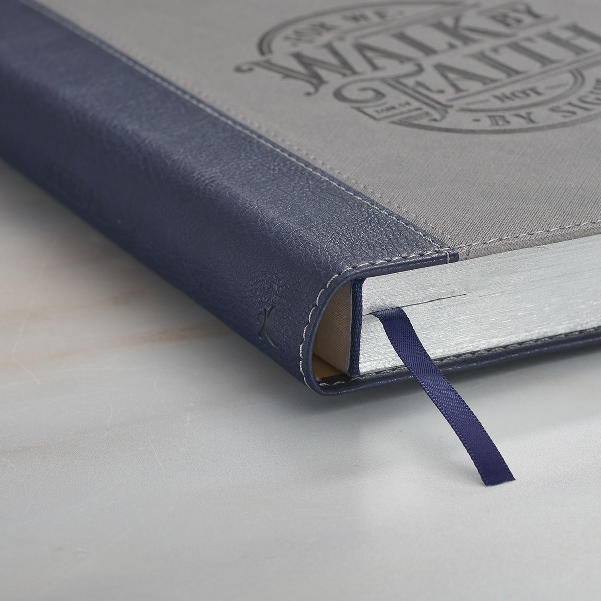 Walk By Faith Navy/Gray Journal with Pen Holder 2 Cor 5:7