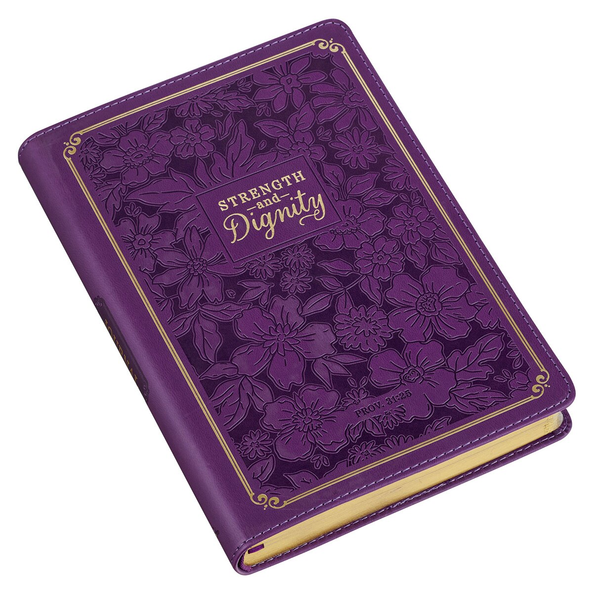 Strength and Dignity Purple Faux Leather Journal Prov 31:25
