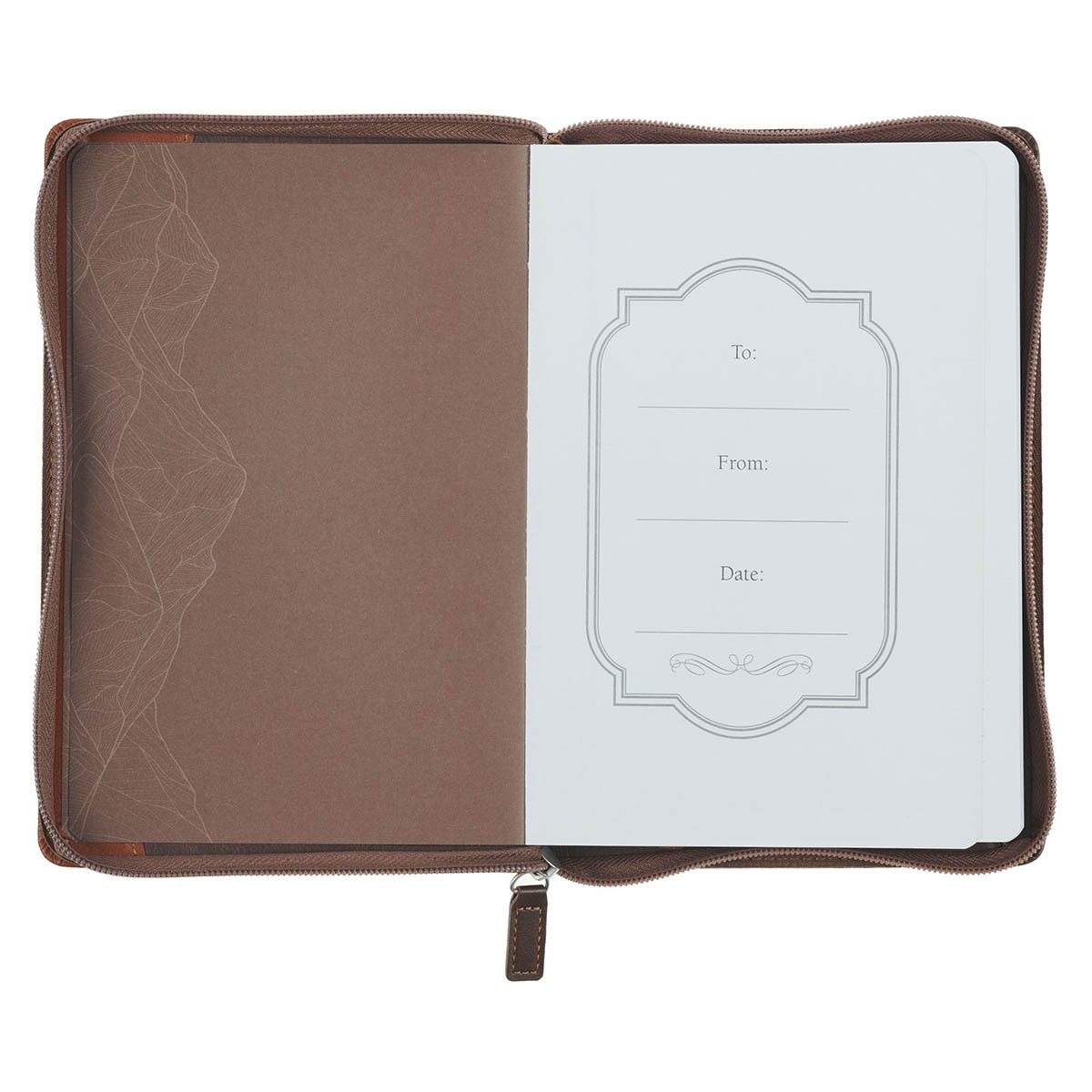 Faith Brown Journal with Zipper Closure - Matthew 17:20