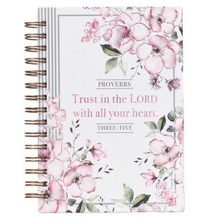 Journal Spiral-bound White Floral Trust in the Lord Prov. 3:5