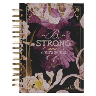 Strong and Courageous Topaz Pink Spiral Journal - Joshua 1:9