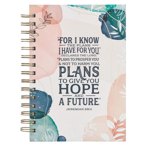 I Know the Plans Muted Watercolor Wirebound Journal - Jeremiah 29:11