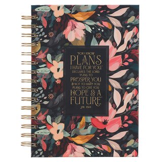 Hope and a Future Midnight Botanical Large Spiral Journal