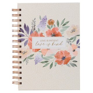 Love is Kind Coral Poppy Spiral Journal
