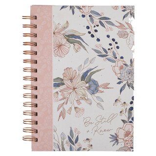 Be Still and Know Pink Floral Spiral Journal - Psalm 46:10
