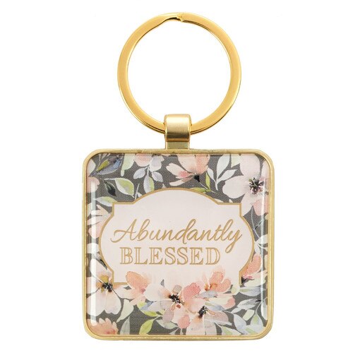 Abundantly Blessed Metal Key Ring - Deuteronomy 7:13