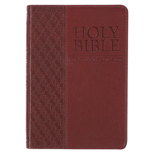 Saddle Tan Faux Leather Compact King James Version Bible