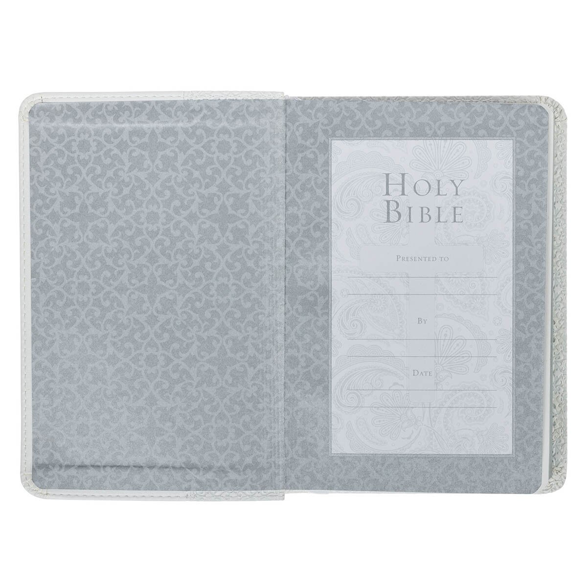 White Faux Leather Compact King James Version Bible