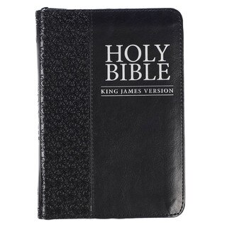 KJV Bible Compact Faux Leather, Black w/zipper