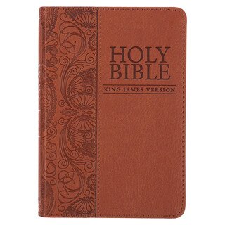 KJV Bible Mini Pocket Faux Leather, Toffee Brown
