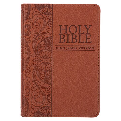 Toffee Brown Faux Leather King James Version Mini Pocket Bible