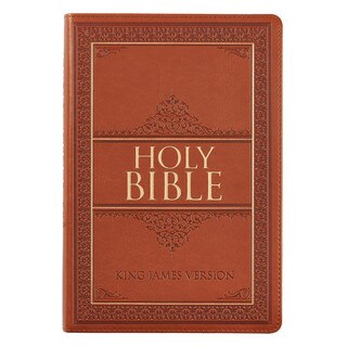 KJV Bible Thinline LP Faux Leather, Saddle Tan