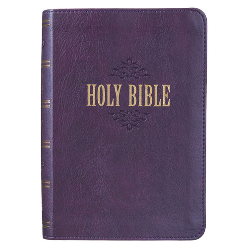 Purple Faux Leather Large Print Compact King James Version Bible