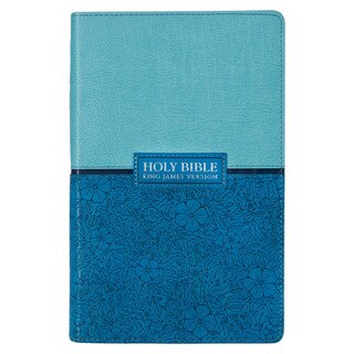Blue Two-tone Faux Leather Giant Print Standard-size King James Version Bible