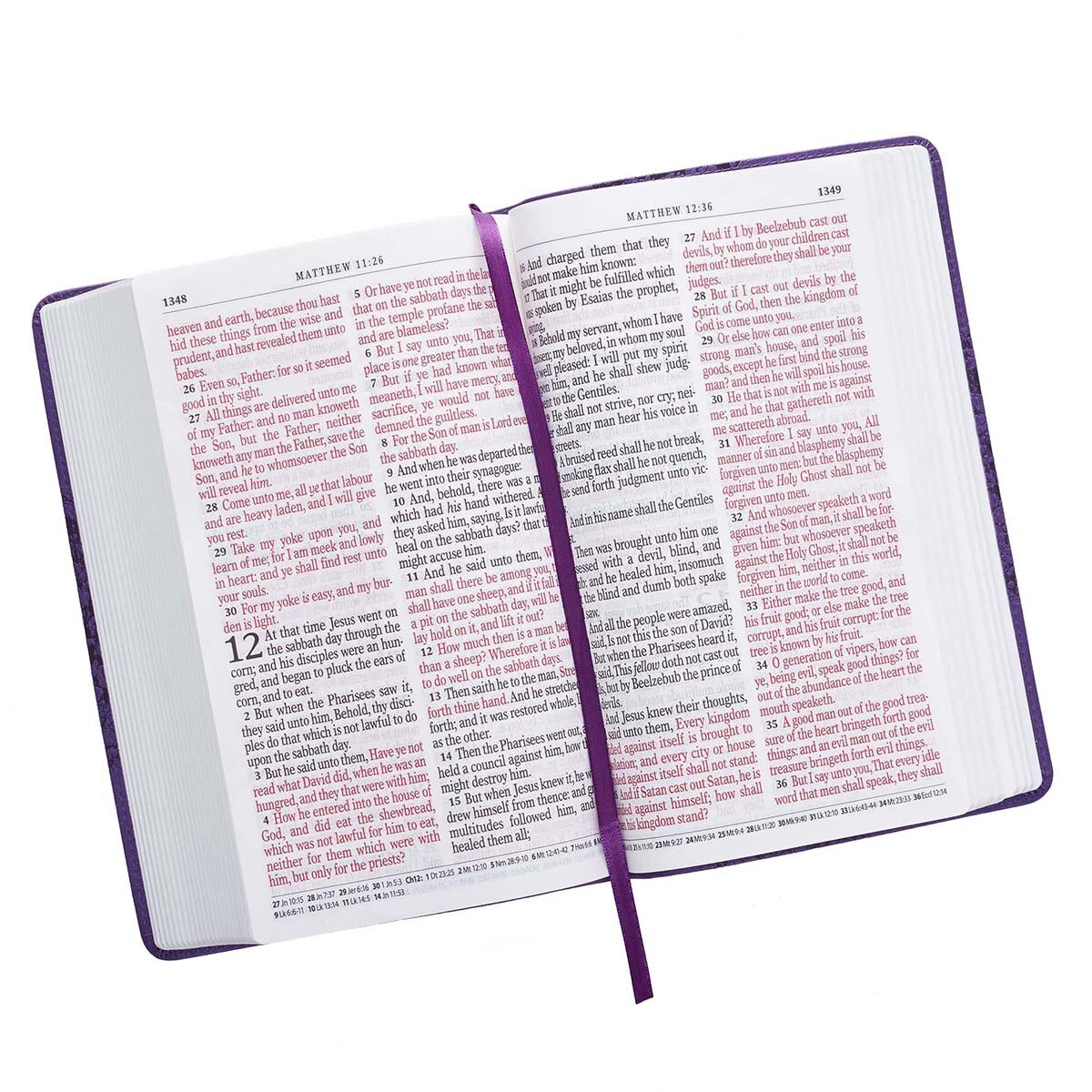 Purple Floral Faux Leather Giant Print King James Version Bible