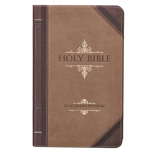 Brown and Tan Faux Leather Standard-size Giant Print King James Version Bible