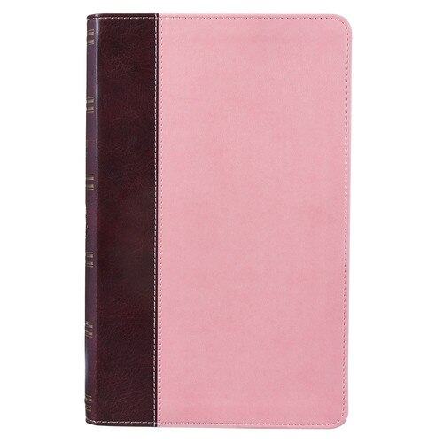 Burgundy and Pink Faux Leather Giant Print Standard-size King James Version Bible