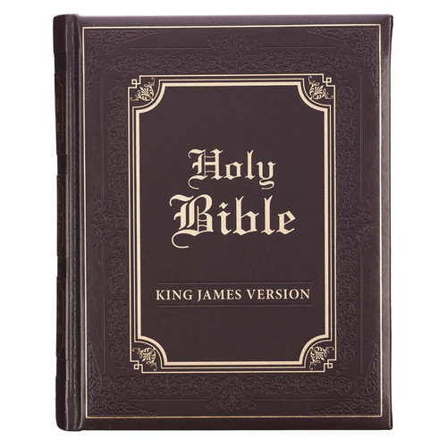 Dark Brown Faux Leather Hardcover King James Version Family Bible