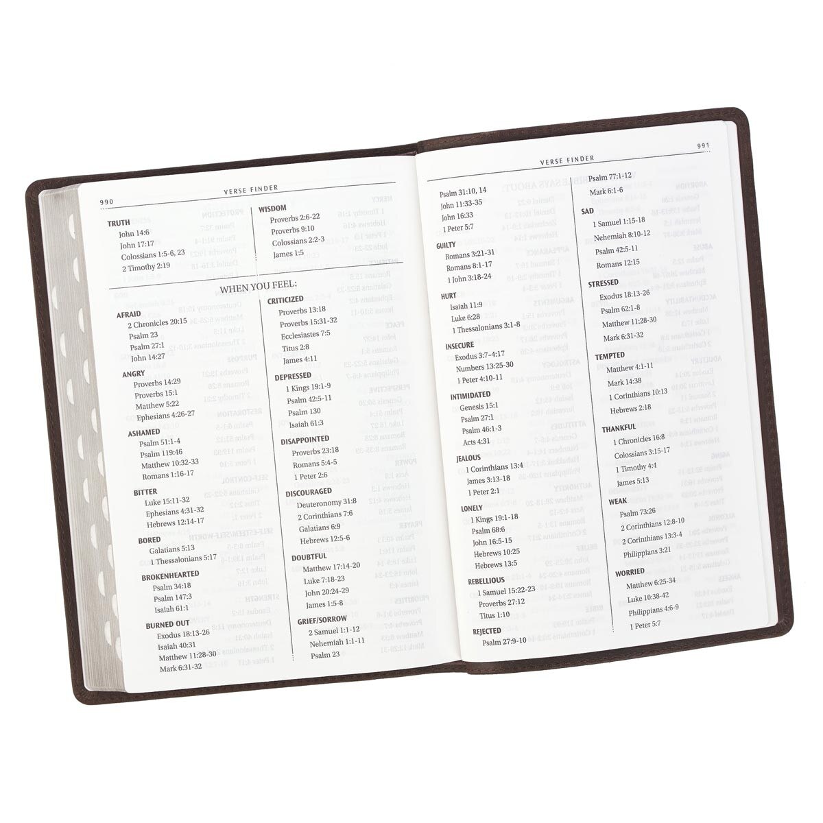 Premium Leather Brown Kjv Bible Thinline Large Print