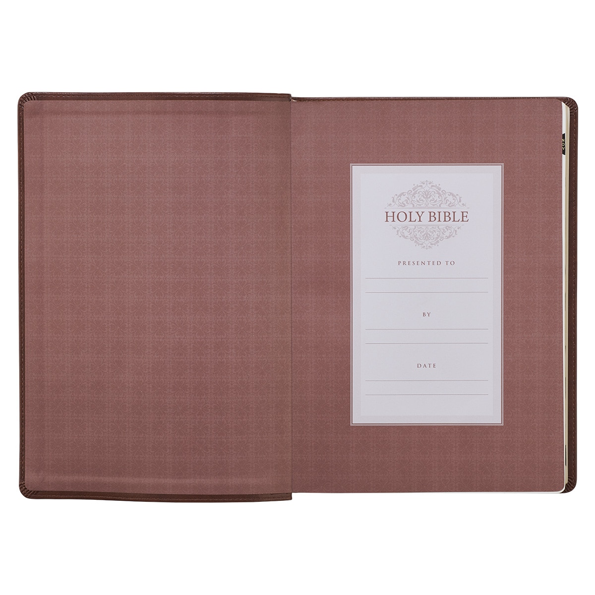 Chestnut Brown Faux Leather Super Giant Print King James Version