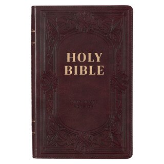Dark Brown Faux Leather King James Version Deluxe Gift Bible with Thumb Index