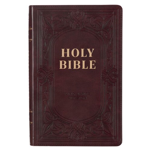 Dark Brown Faux Leather King James Version Deluxe Gift Bible with Thumb Index