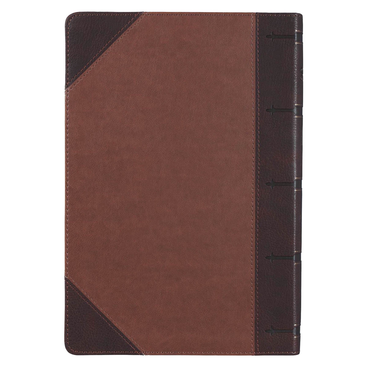 KJV Giant Print Red Letter Bible, Faux Leather w/Ribbon Marker, Two-tone Brown - Imagen 2 de 10
