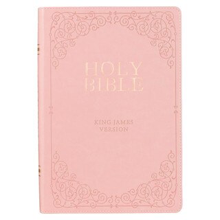 Pink Faux Leather Giant Print Full-size King James Version Bible with Thumb-index