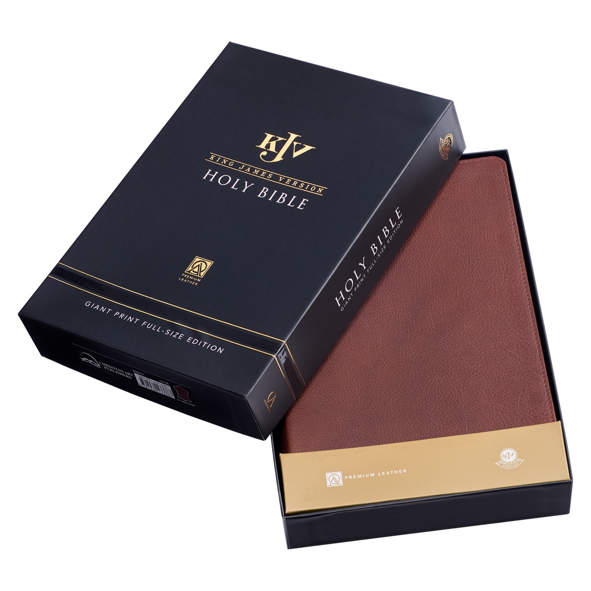 KJV Riesendruck rote Buchstaben Bibel, Premium Vollnarbenleder mit Band, Sattelbraun - Bild 10 von 10