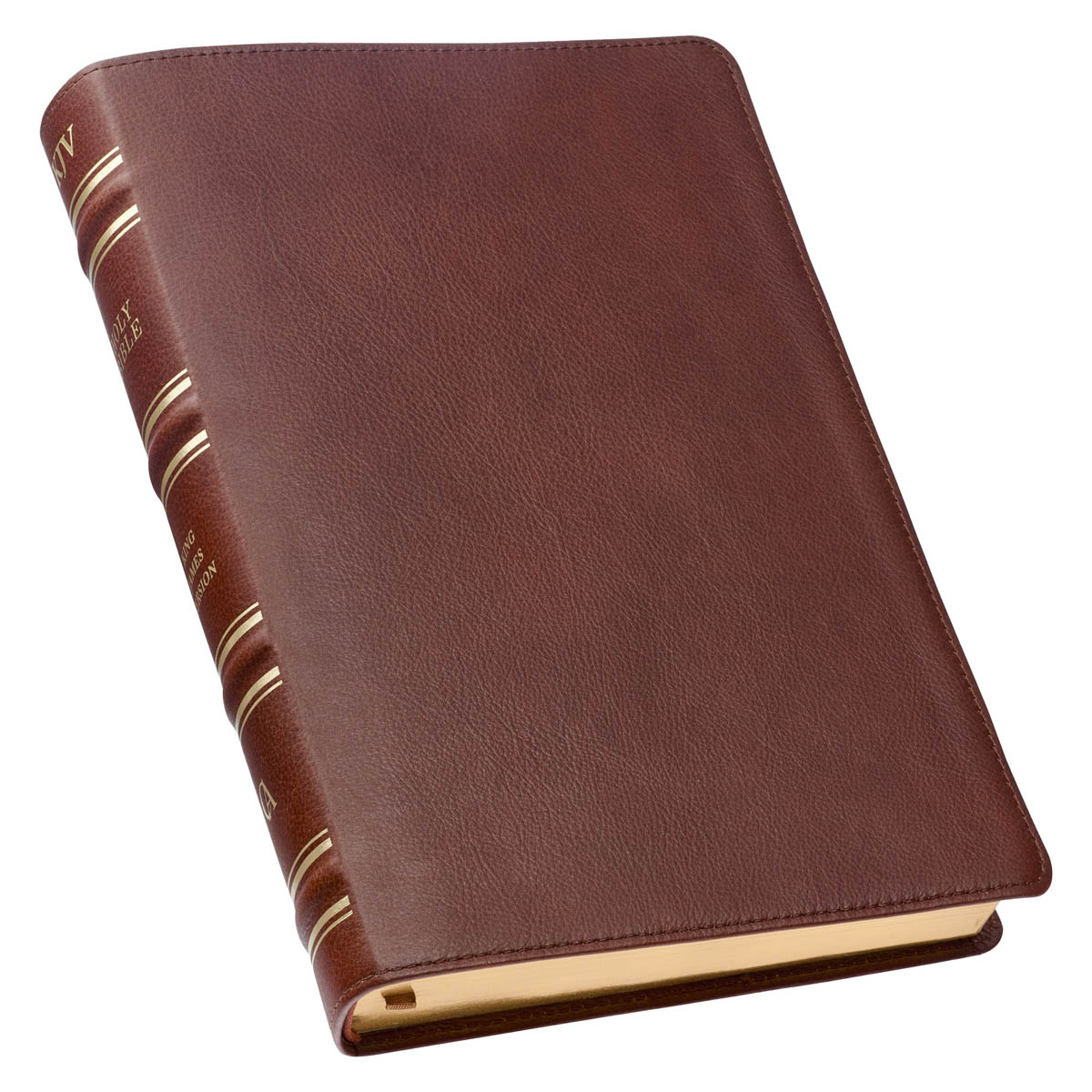 KJV Riesendruck rote Buchstaben Bibel, Premium Vollnarbenleder mit Band, Sattelbraun - Bild 3 von 10