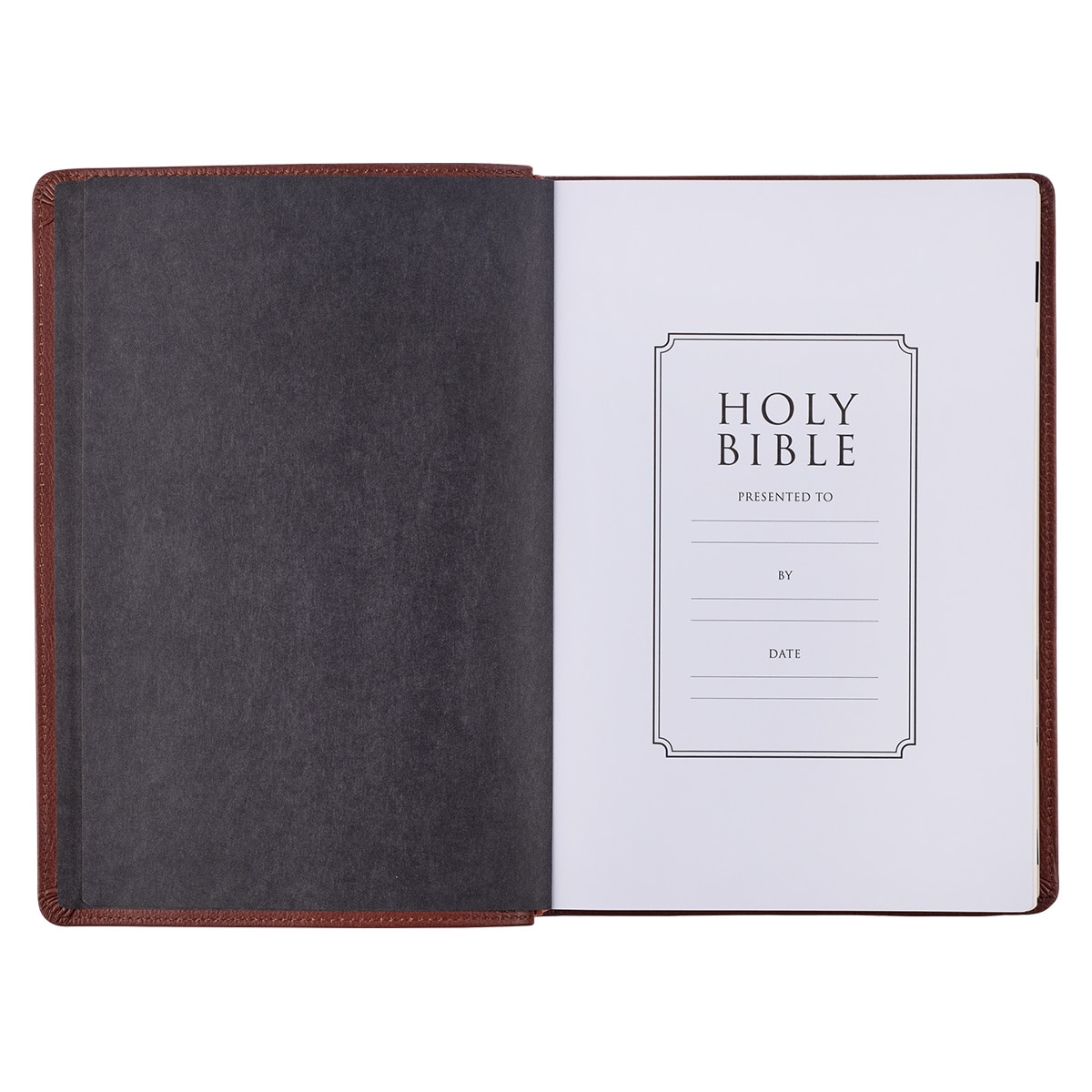 KJV Riesendruck rote Buchstaben Bibel, Premium Vollnarbenleder mit Band, Sattelbraun - Bild 4 von 10