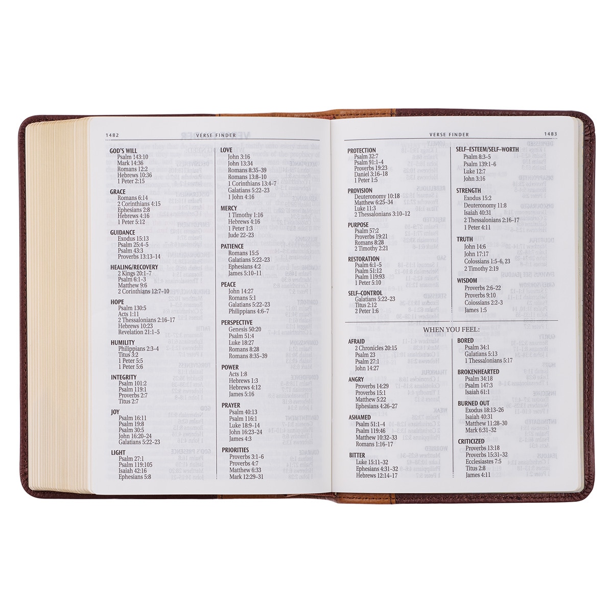 KJV Compact Large Print Red Letter Bible, Premium Full Grain Leather, Brown/Tan - Picture 9 of 10